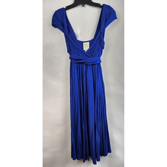 Anthropologie C. Keer Dresses & Skirts - Anthropologie C. Keer Womens Grecian Dress Size 4 Country Mile Blue Pleated